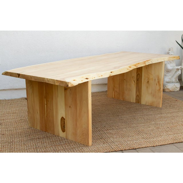 Sun-Bleached 96" Long Live Edge Table For Sale In Los Angeles - Image 6 of 15