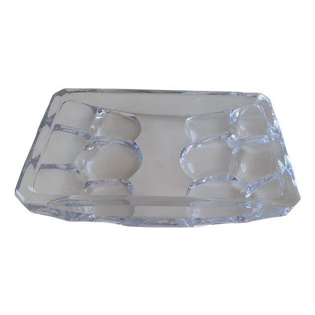 Crystal Coin Tray from Art Vannes, France, 1970s For Sale