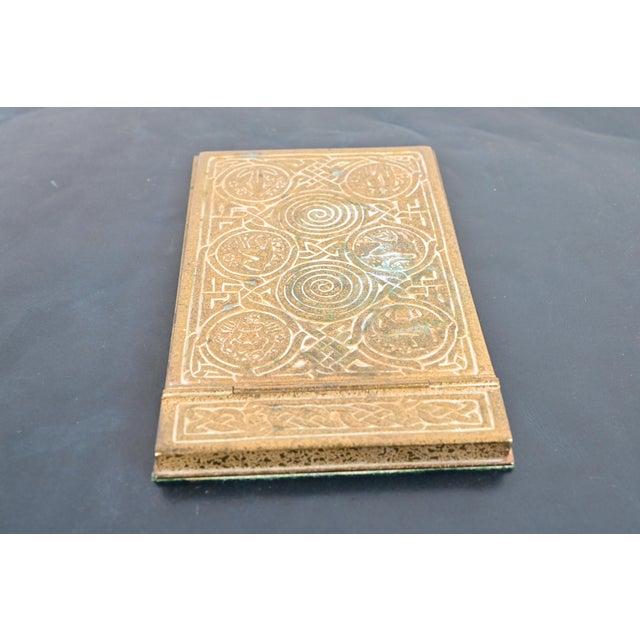 Bronze Tiffany Studios New York Zodiac Bronze Doré Notepad Holder For Sale - Image 8 of 15