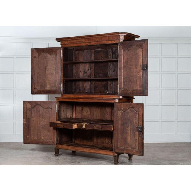 Large French Oak 2-Body Buffet, 1800 For Sale - Image 6 of 18