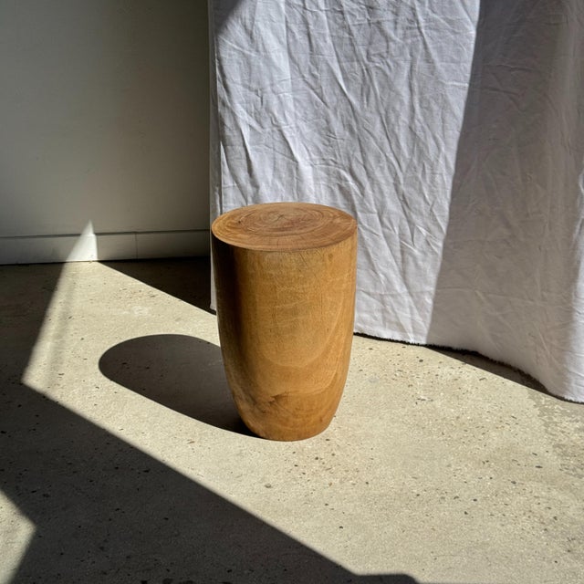 Vintage Side Table in Natural Cylindrical Mango Wood, 1980s For Sale - Image 11 of 11