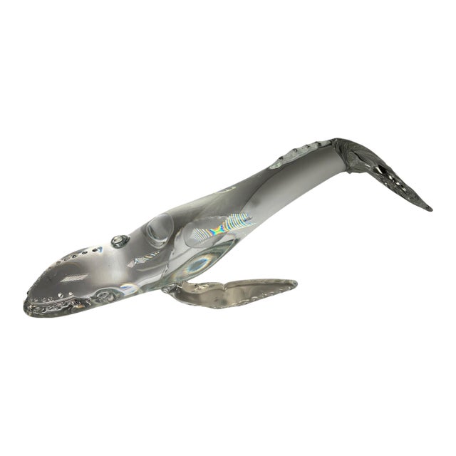 Large Vintage Crystal Whale Sculpture For Sale