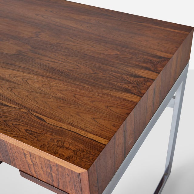 1960s Rosewood & Chrome Desk Attributed to Milo Baughman For Sale - Image 12 of 12
