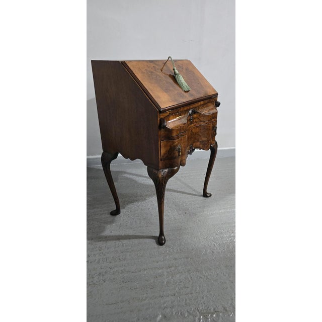 Queen Anne Burr Walnut Bureau For Sale - Image 12 of 15