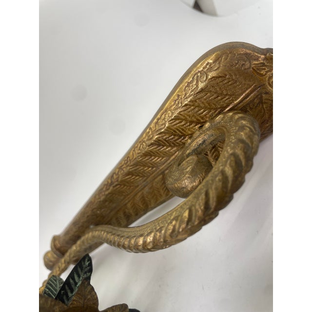 Late 20th Century Brass Palm Candle Sconce For Sale - Image 4 of 5