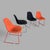 Mid-Century Stackable Egg Dining Chairs Orange and Black, Set of 4 For Sale - Image 3 of 7