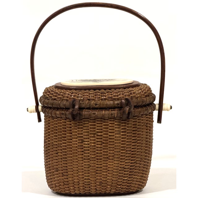 Vintage Farnum Nantucket Basket With Boca Grande Lighthouse For Sale In Greenville, SC - Image 6 of 16
