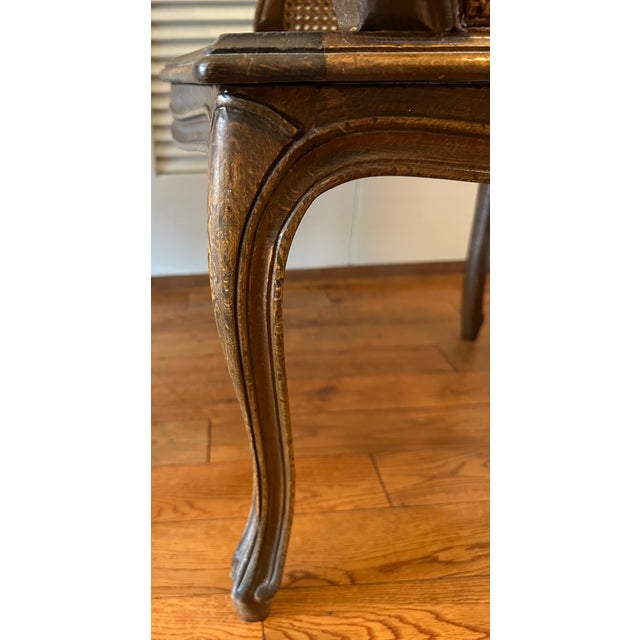 Vintage French Louis XV Style Carved Wood With Cane Arm Chairs a-Pair For Sale - Image 16 of 16