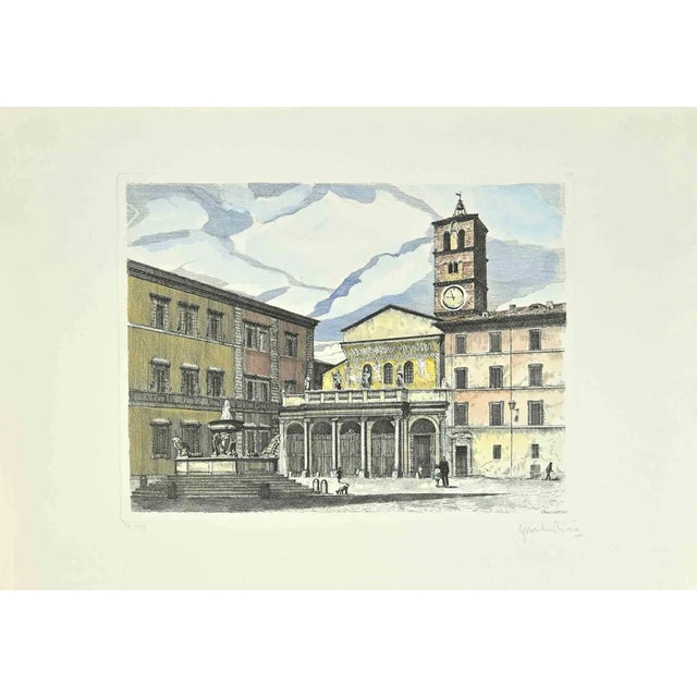 Santa Maria Maggiore di Trastevere is an artwork realized by Giuseppe Malandrino. Print in etching technique Hand-signed...