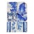 18th Century Antique Portuguese Blue & White Tiles With Floral Cartouche and Landscape Motifs Set of 6 For Sale