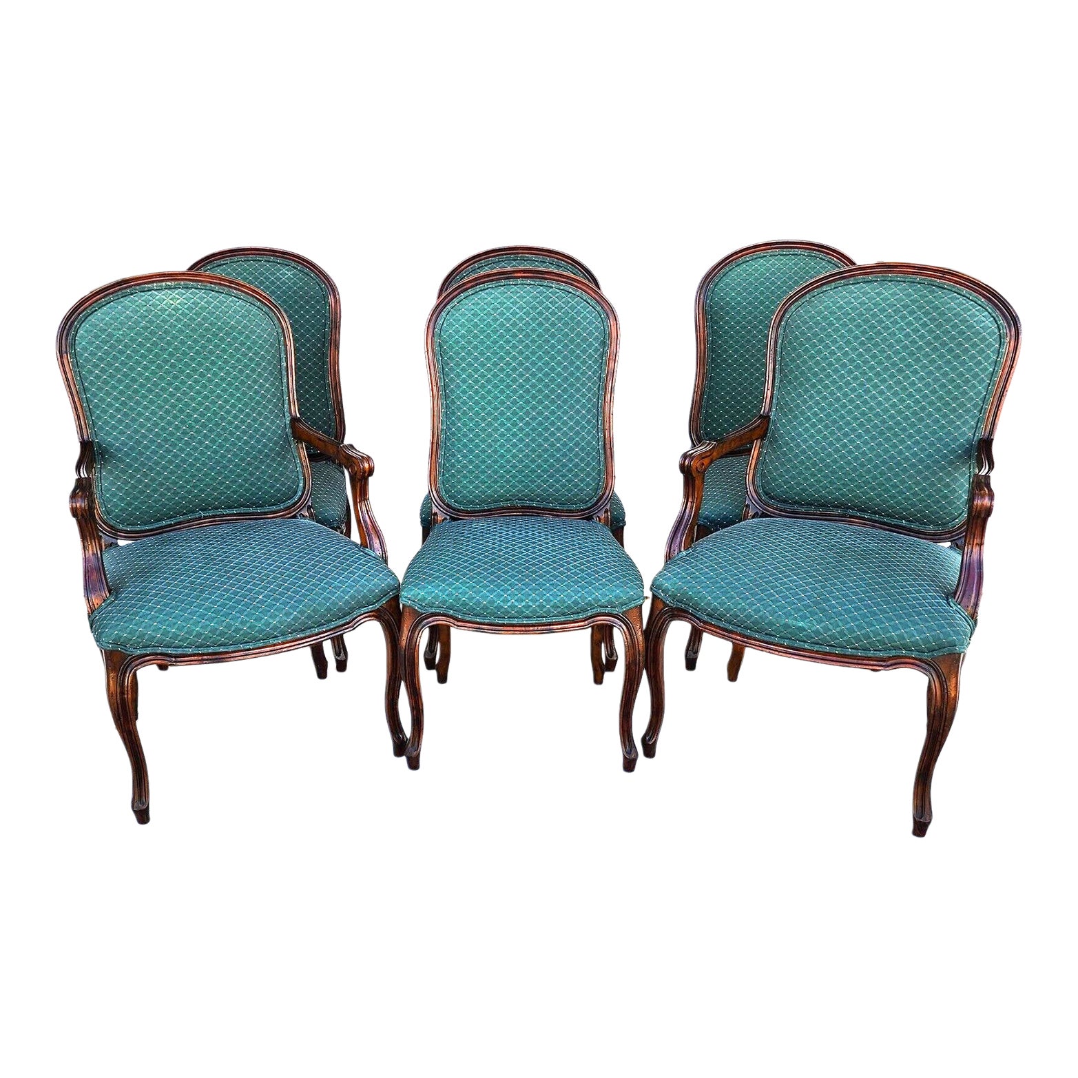 Antique French Dining Chairs Walnut Set of 6 Chairish