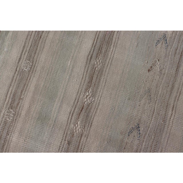 Vintage Turkish Kilim Runner With Soft Beige and Muted Pastel Stripes For Sale - Image 11 of 11