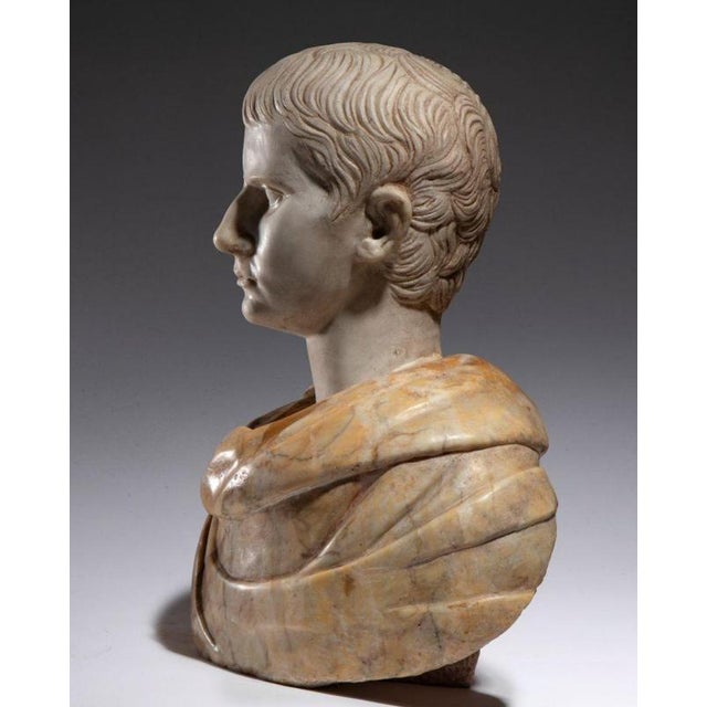 Baroque Unknown. Bust of Caesar, Roman Emperor, 19th Century, Marble For Sale - Image 3 of 8