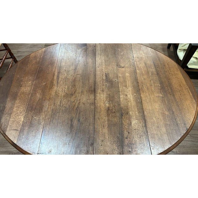 Wood Vintage Oak Drop-Leaf Dining Table For Sale - Image 7 of 7