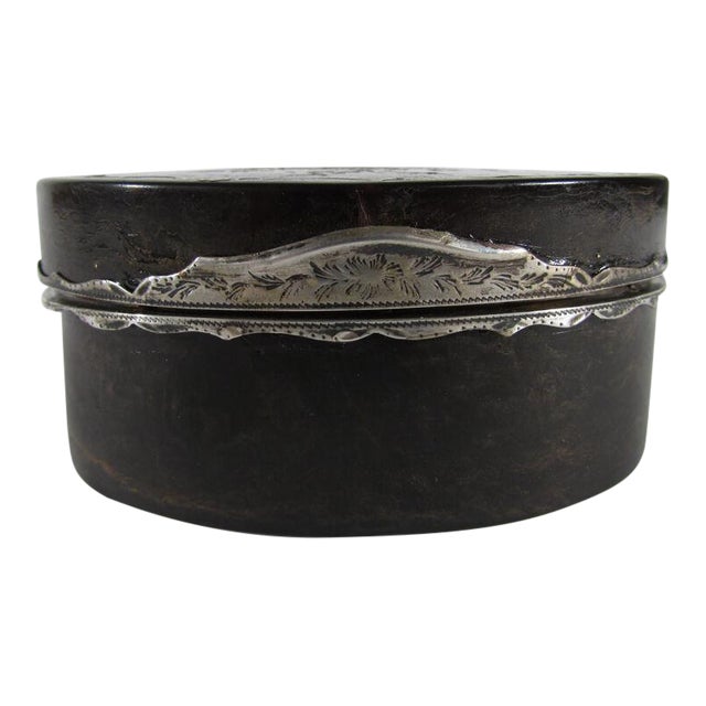 18th Century Antique French Silver & Inlaid Faux Tortoiseshell Snuff Box For Sale