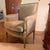 Vintage Velvet Armchair With Green Wash and Gilt Carved Frame For Sale In Washington DC - Image 6 of 9