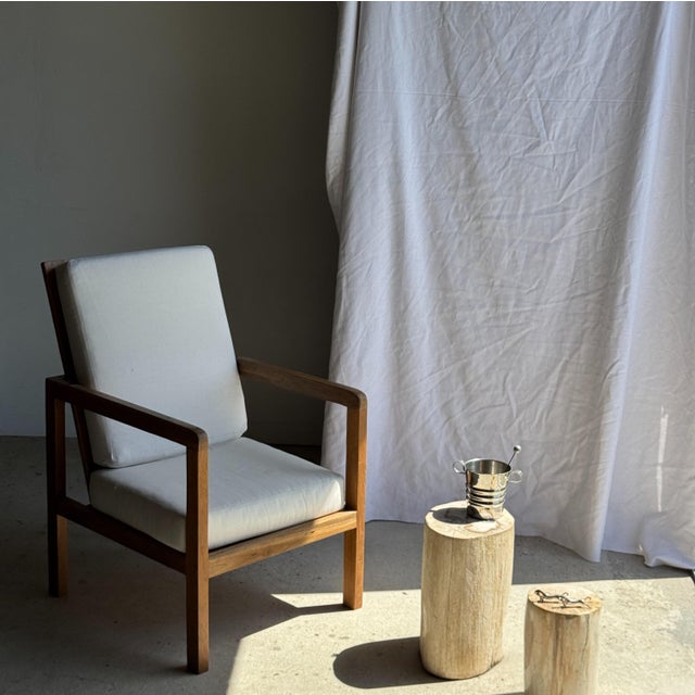 Small Side Table in Speckled White and Beige Petrified Wood, 1980s For Sale - Image 6 of 18