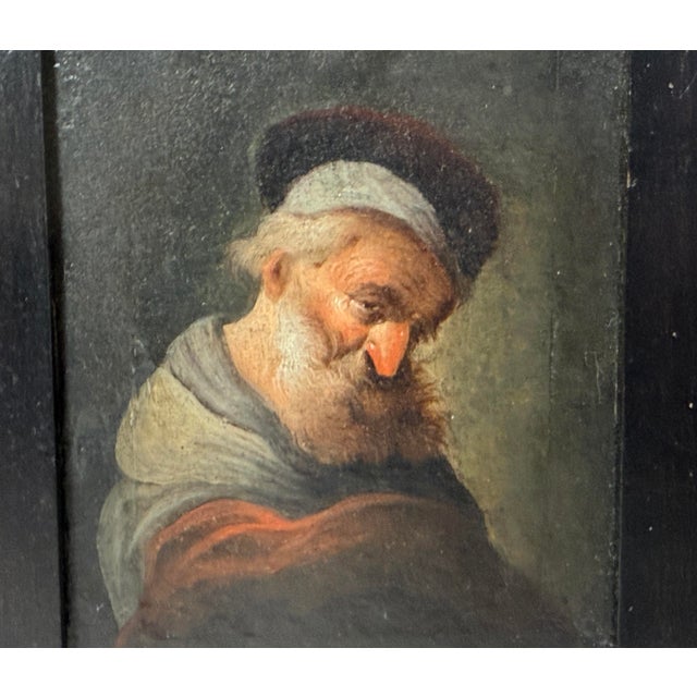 Up for sale is an exquisite original antique Johann Andreas Herrlein miniature oil painting portrait on board don in the...