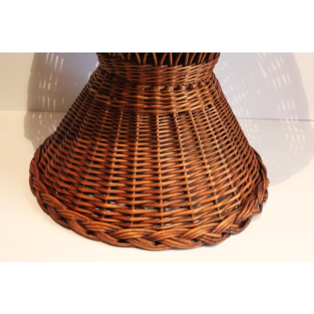 Vintage French Round Wicker Table, 1970s For Sale - Image 16 of 18