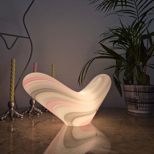 Glass Art Crescent Shaped Table Lamp from Vetri-Murano, 1960s For Sale - Image 13 of 14