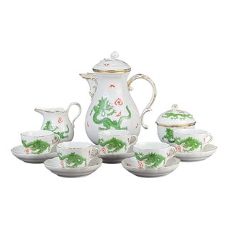 Vintage Ming Dragon Tea Set from Meissen, 1920s, Set of 13 For Sale