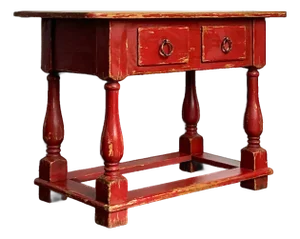 Vintage Ralph Lauren Red Distressed Console Table