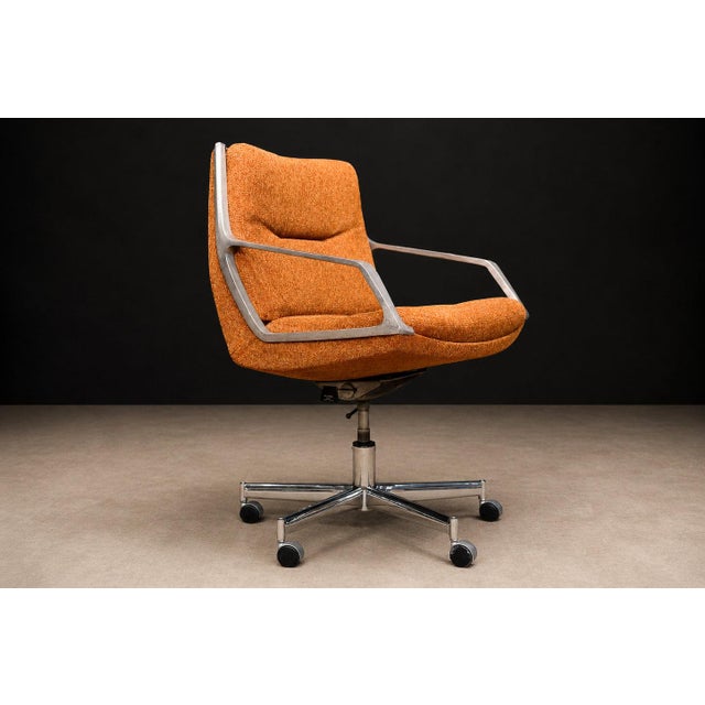 “Low Commander” Swivel Armchair by Jorge Zalszupin, Bronze Chenille & Aluminum, Brazil, 1973 – Lot 869 For Sale - Image 12 of 18