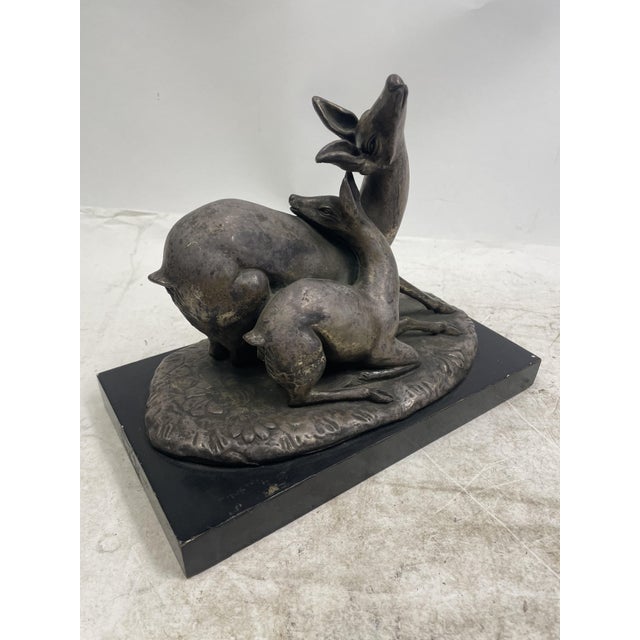 Sculpture Depicting Two Fawns in Silver, 1930s For Sale - Image 6 of 9