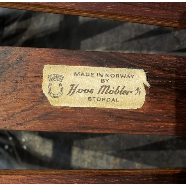 Wood Rare Mid Century Danish Modern Slat Chairs by Hans Brattrud for Hove Møbler in Rosewood For Sale - Image 7 of 9