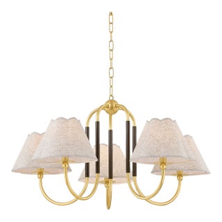 Mitzi Janie 33 in. 5 Light Chandelier in Aged Brass and True Bronze Finish For Sale