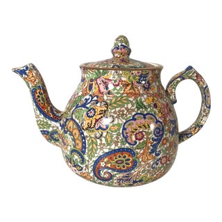 Vintage Mid-Century Wade Heath English Chintz Teapot For Sale