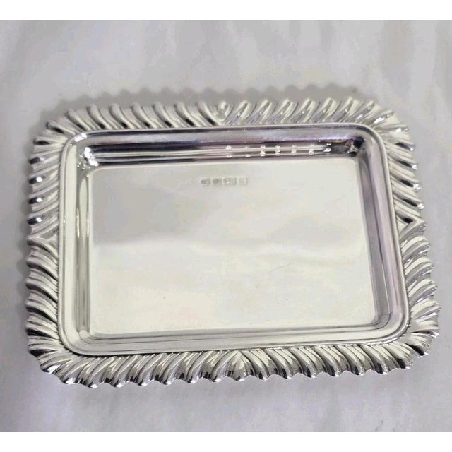 1990s Sterling Silver Rectangular Card Tray from Carrs of Sheffield, 1994 For Sale - Image 5 of 18