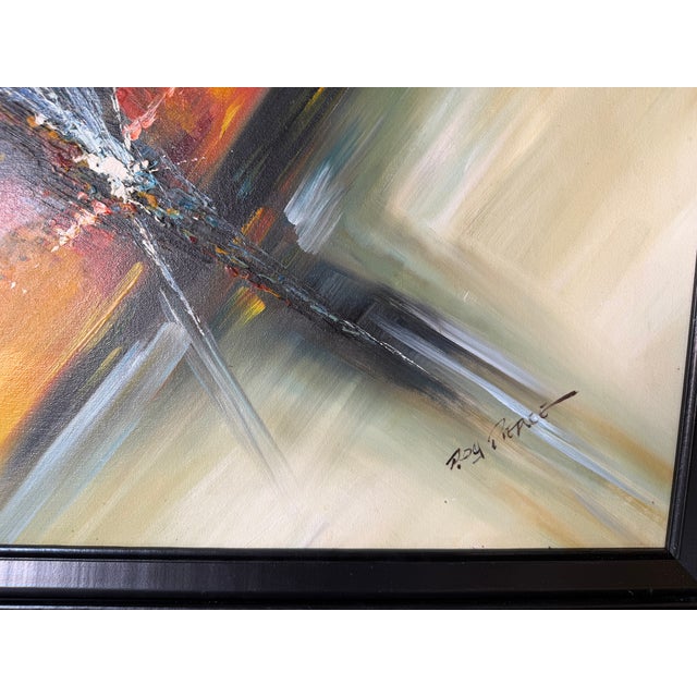 Vintage Roy Pierce Abstract Expressionist Oil on Canvas Painting – Framed For Sale - Image 9 of 10