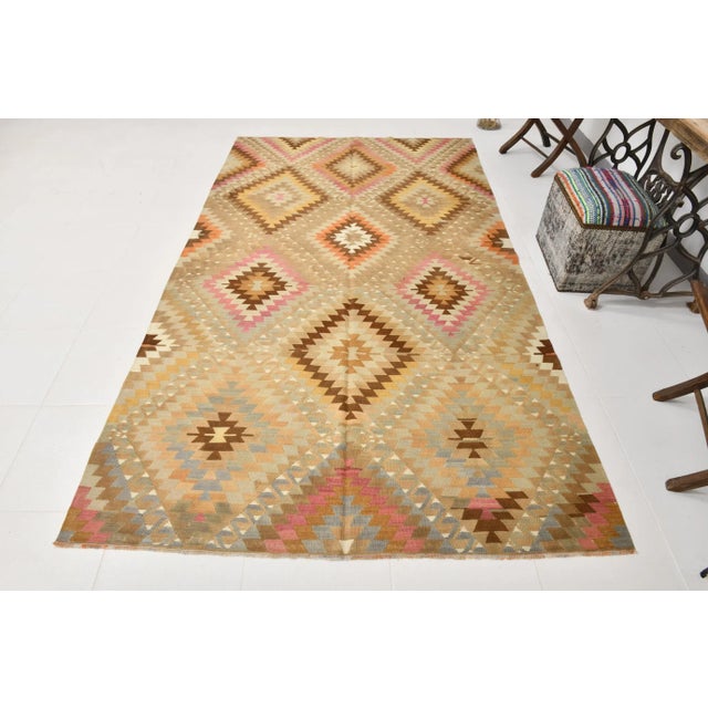 Vintage Kilim Rug For Sale - Image 4 of 11