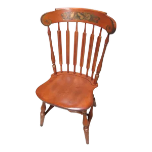 1980s Hitchcock Farmhouse Side Chair Signed Designer