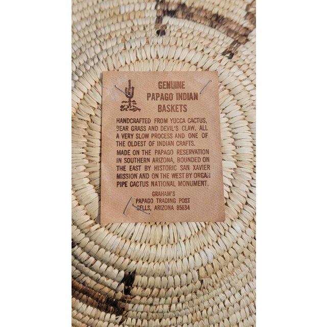Textile 20thc Papago Native American Hand Made Basket For Sale - Image 7 of 7