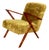 Vintage Olive Long Hair Loft Lounge Chair, 1970s For Sale