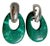1970s Malachite Dangle Pierced Earrings For Sale