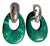 1970s Malachite Dangle Pierced Earrings, A Pair For Sale