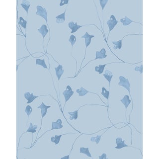 Wild Iris Wallpaper by Susan Hable in Blue For Sale
