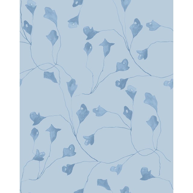 Wild Iris Wallpaper by Susan Hable in Blue For Sale