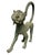 Metal Pair of Vintage Benin-Style Cast Bronze Leopard Statues For Sale - Image 7 of 12