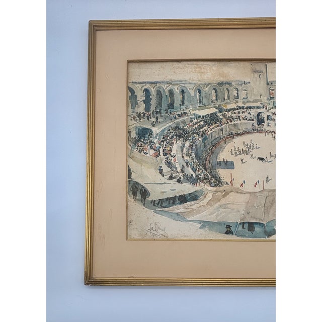 Beaux-Arts Joseph Pennell Original Watercolor “Roman Amphitheatre, Arles France” 1883 Architectural View For Sale - Image 3 of 10