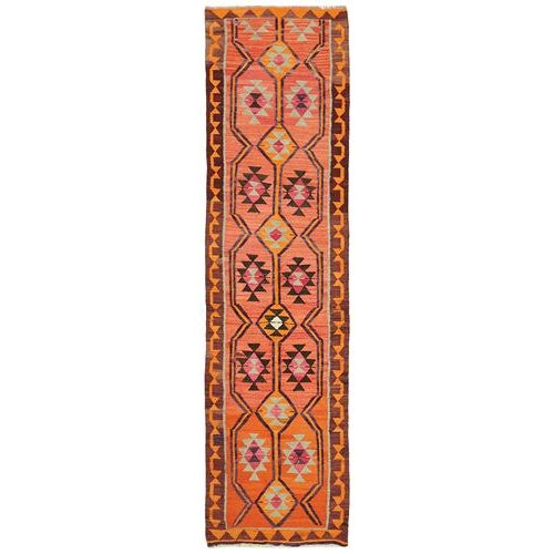 Herki kilim runners are authentic vintage pieces woven 50 to 70 years ago by skilled tribal women living along the...