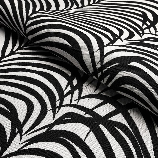 Schumacher Sample - Schumacher Zebra Palm Indoor/Outdoor Fabric in Black For Sale - Image 4 of 5