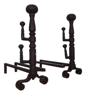 Large Wrought Iron Fireplace Andirons