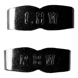 Mid-20th Century Sanborns Mexico Sterling Silver Napkin Rings — Engraved Monograms "l.h.w." & "r.b.w.", Nantucket Estate, - a Pair