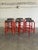Red Set of 6 Red Plywood Bar Stools With Metal Frames Mid-Century Modern For Sale - Image 8 of 9
