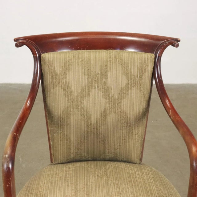 Armchair in Beech & Fabric, Italy, 1950s-1960s For Sale - Image 3 of 10