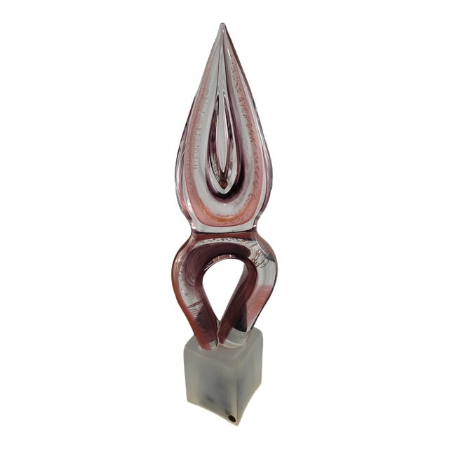 1960s Murano Glass Sommerso Tear Drop Sculpture For Sale